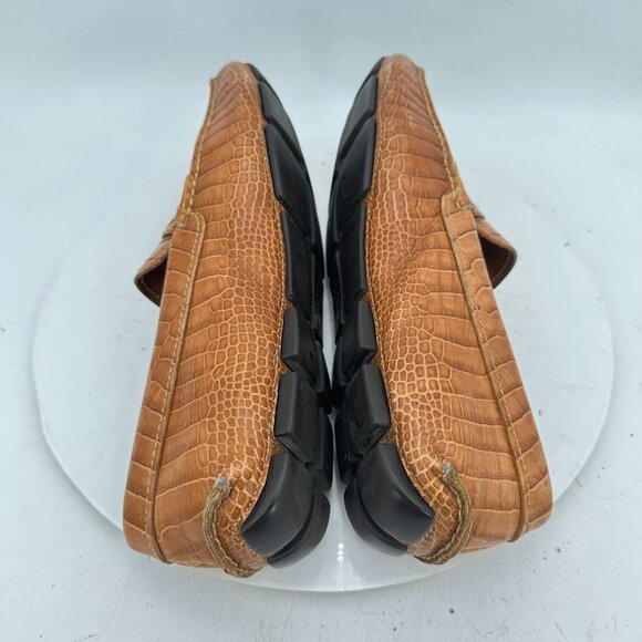 Prada Men Size 8 Brown Faux Crocodile Leather Slip On Penny Loafer Dress Shoes - Picture 6 of 13